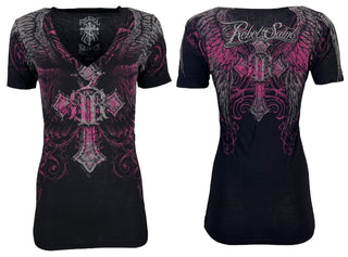Rebel Saint by Affliction Women's T-shirt Scattered