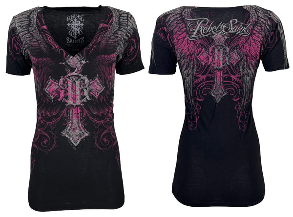 Rebel Saint by Affliction Women's T-shirt Scattered