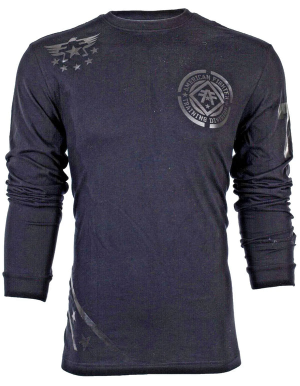 American Fighter Men's Long Sleeve Shirt AVERETT Black