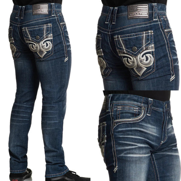 Affliction Men's Denim Jeans Gage Fleur Willard Blue