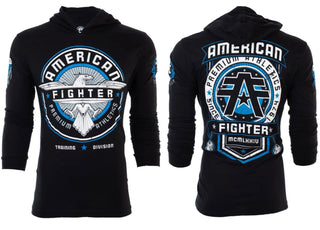 American Fighter Men's Long Sleeve Hoodie BROCKPORT shirt Black S-3XL