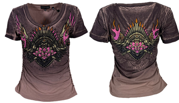 Affliction Women's T-Shirt Tribal Fire  ^