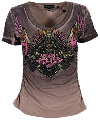 Affliction Women's T-Shirt Tribal Fire  ^