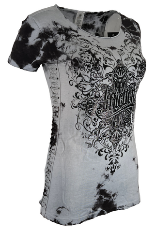 Affliction Women's T-shirt AMBER CREEK Short Sleeve Biker