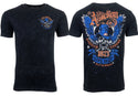 AFFLICTION STRAIGHT SIX Men's T-shirt BLACK LAVA