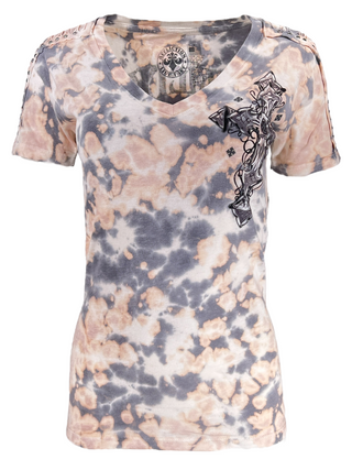 Affliction Women's T-Shirt Venetian Fleet V-neck  ^