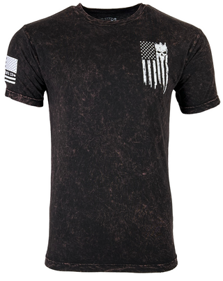 Howitzer Style Men's T-Shirt Patriot Torn Black Lava Military Grunt MFG