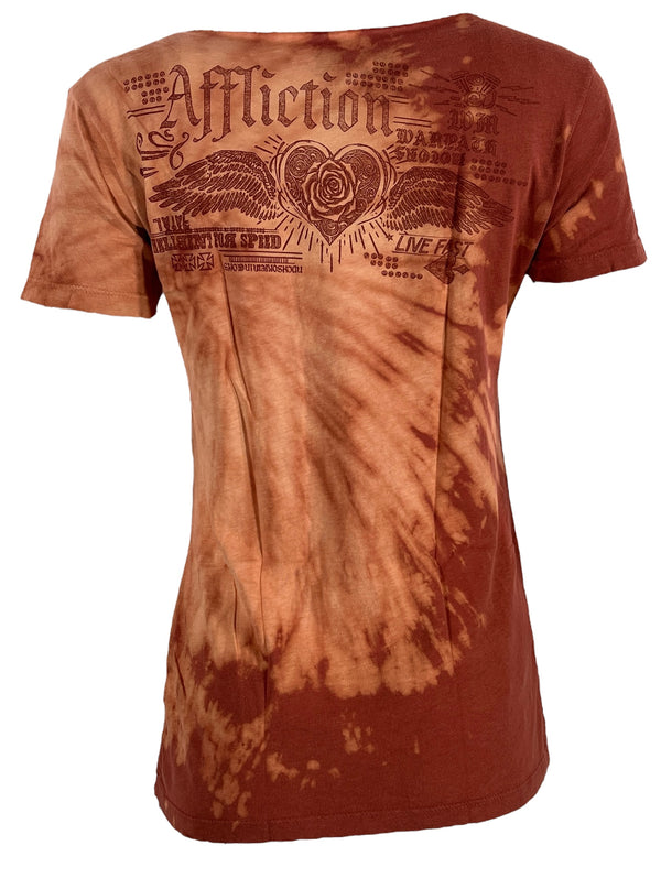 Affliction Women's T-Shirt Tragic Love Scoop Neck   ^