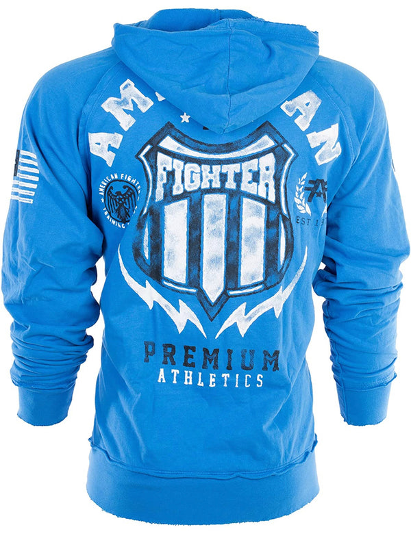 American fighter Men's Hoodie ALABAMA Premium Heavyweight MMA Blue