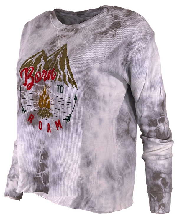 CHILLIONAIRE BY AFFLICTION Women's Thermal Shirt BORN TO ROAM