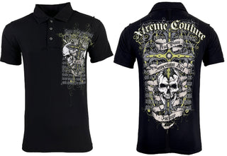 Xtreme Couture Men's Polo Shirt PIERCED Black