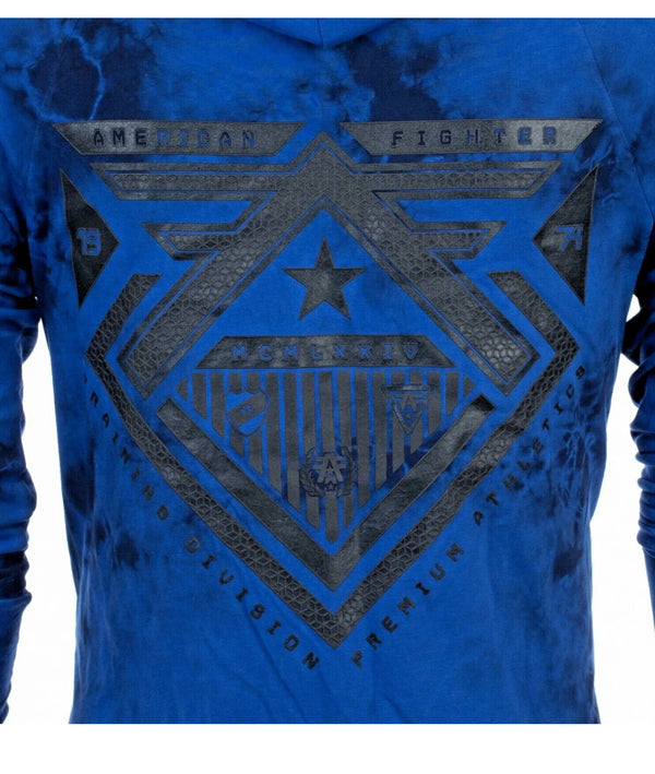 American Fighter Men's Long Sleeve Hoodie WOLF LAKE Shirt Blue S-3XL */
