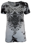 Affliction Women's T-shirt AMBER CREEK Short Sleeve Biker