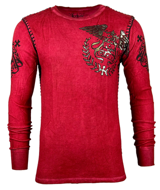 Archaic Affliction Men's Thermal shirt BLACK PRAYER (Red) +