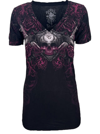 Rebel Saint by Affliction Women's T-shirt Silent Scream