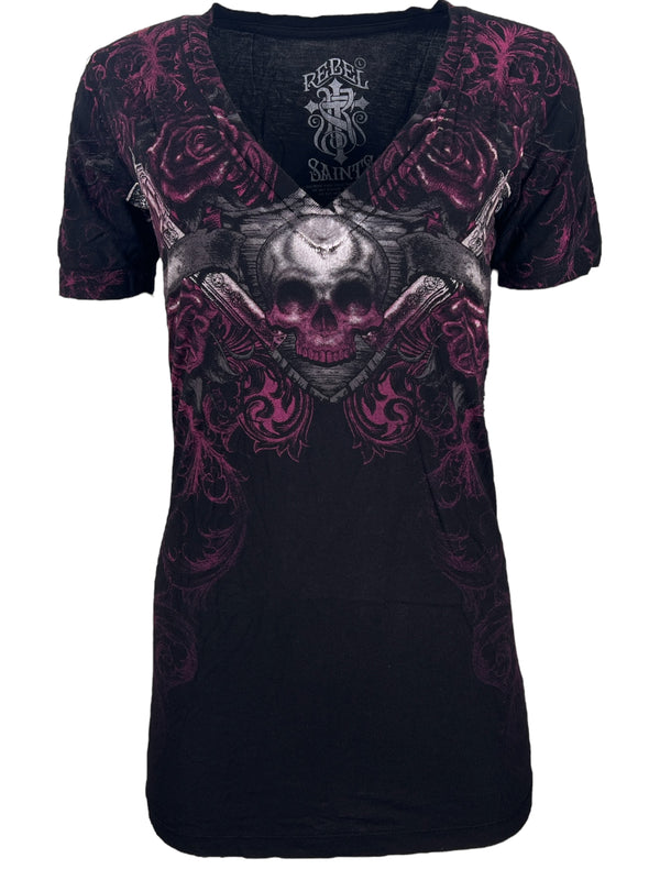 Rebel Saint by Affliction Women's T-shirt Silent Scream