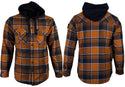 Howitzer Style Men's Flannel Hooded Shacket ARTILLERY Military Grunt Brown