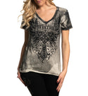 AFFLICTION Women's T-Shirt S/S HUNTINGTON GARDENS Tee Biker