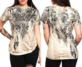 AFFLICTION Women's Short Sleeve T-Shirt MATHILDA SNAKE