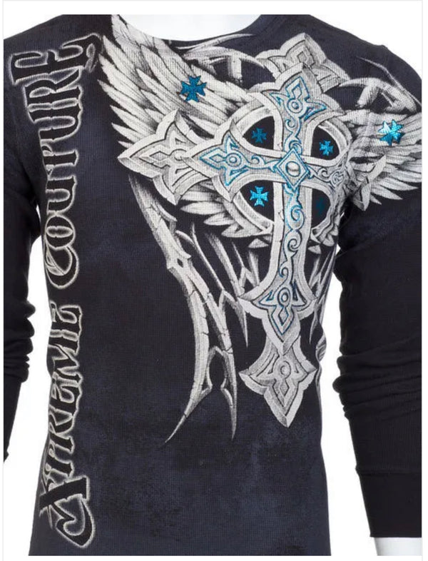 Xtreme Couture by Affliction Men's Thermal Shirt Panther