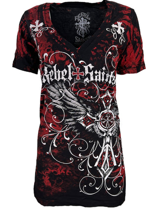 Rebel Saint by Affliction Women's T-shirt Story Teller
