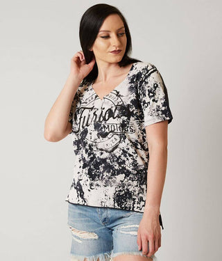 AFFLICTION Women's T-Shirt S/S WILD MOTORS Tee Biker