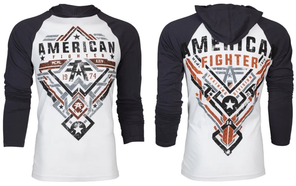 American Fighter Men's Long Sleeve shirt Hoodie LANE Gray