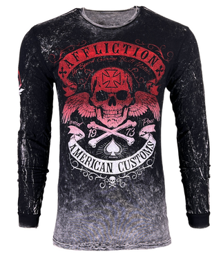 AFFLICTION Men's T-shirt SPEED RUN Reversible Shirt Skull Biker S-2XL NWT