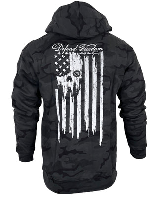 Howitzer Style Men's Hoodie DEFEND FREEDOM CAMO Heavyweight Military Grunt MFG