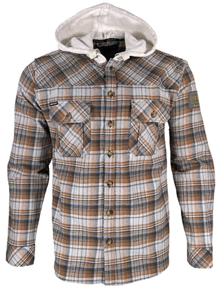 Howitzer Style Men's Button Down Flannel Hoodie Casemate Military Grunt *