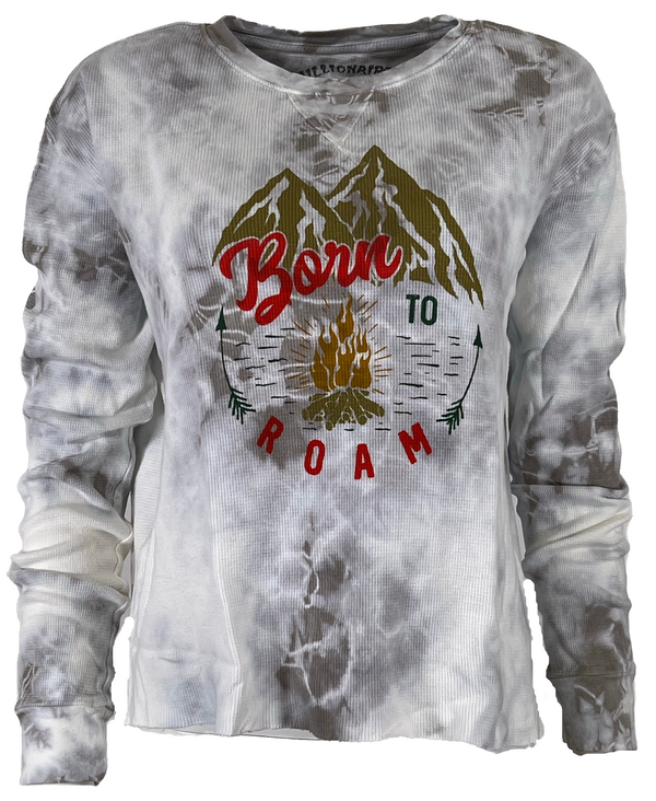 CHILLIONAIRE BY AFFLICTION Women's Thermal Shirt BORN TO ROAM