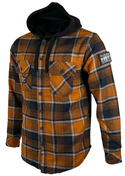Howitzer Style Men's Flannel Hooded Shacket ARTILLERY Military Grunt Brown