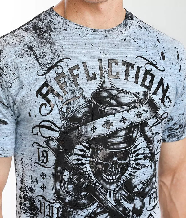 Affliction Men's T-shirt GRIM INTENT Skull Wings