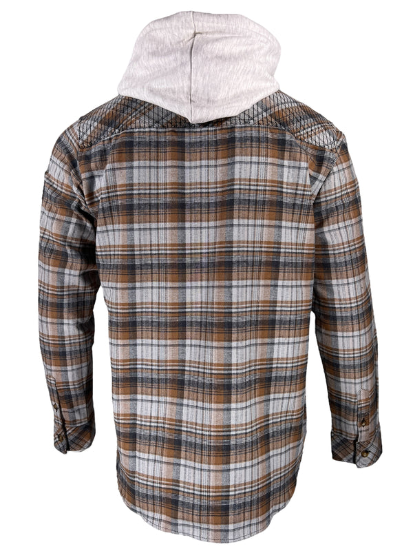 Howitzer Style Men's Button Down Flannel Hoodie Casemate Military Grunt *