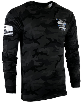 HOWITZER Style Men's Long Sleeve T-Shirt AMERICAN WARRIOR Military Grunt