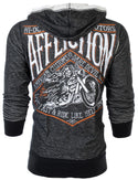 AFFLICTION Men's HOODIE Sweat Shirt ZIP UP Jacket REVERSIBLE Sidecar BIKER $98