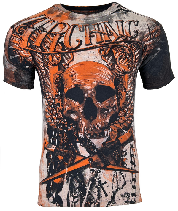 Archaic By Affliction Men's T-Shirt CADAVEROUS Black