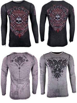 AFFLICTION Men's Thermal L/S SPECTRA SPECTRUM Reversible Shirt Premium