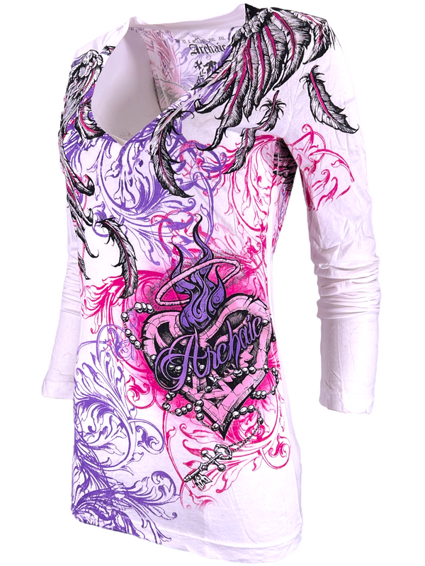 Archaic by Affliction Women's T-shirt Mi Amore ^