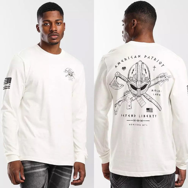 Howitzer Style Men's T-shirt Long Sleeve HEART OF A WARRIOR Military Grunt