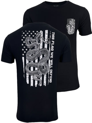 Howitzer Style Men's T-Shirt DEFEND FLAG Military Grunt MFG