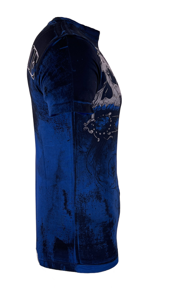 Xtreme Couture By Affliction Men's T-Shirt GRAVE MAKER Blue