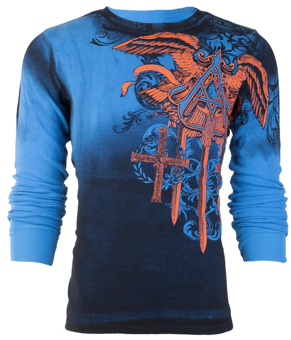 ARCHAIC Mens Long Sleeve DAVENTRY Crewneck THERMAL T-Shirt