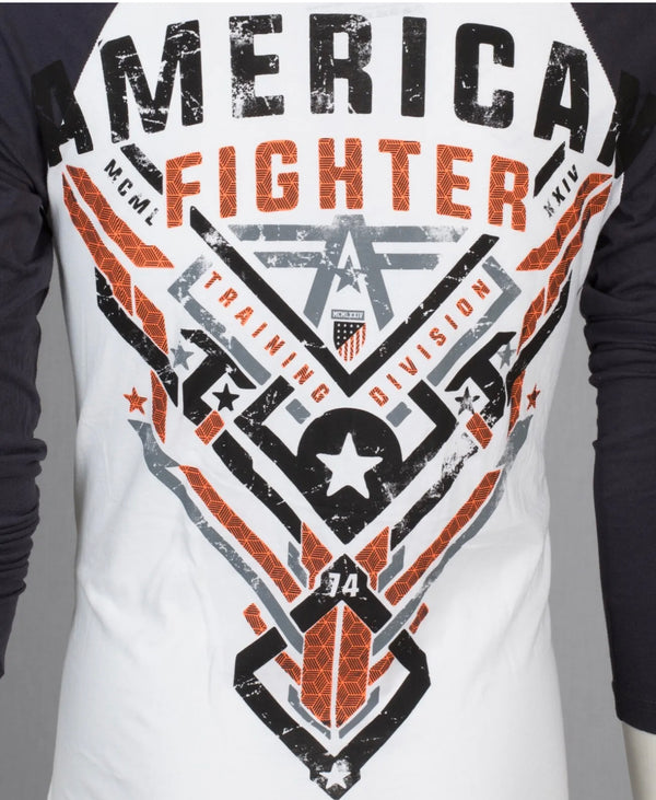 American Fighter Men's Long Sleeve Hoodie LANE shirt Gray */