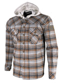 Howitzer Style Men's Button Down Flannel Hoodie Casemate Military Grunt *