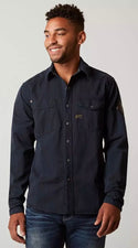 Affliction Men's Button Down Shirt Power of Blue