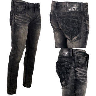 AFFLICTION GAGE FLEUR MATADOR Men's Denim Jeans Black