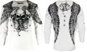 Xtreme Couture by Affliction Men's Thermal Shirt OVER THE TOP White