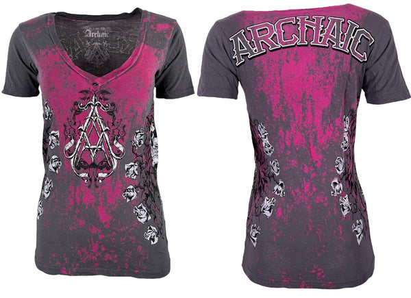 Archaic by Affliction Women's T-shirt Death Chase ^