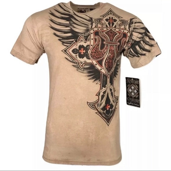 Xtreme Couture by Affliction Men's T-Shirt LOCKDOWN Sand